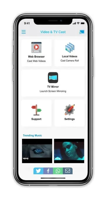 Video & TV Cast running on iPhone